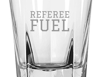Funny Referee Rocks Glass - Referee Gift Idea - Referee Fuel - Whiskey Tumbler