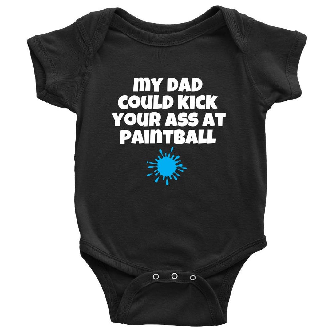Paintball Baby Onepiece Cute Baby Shirt Paintball Dad Custom Text Many