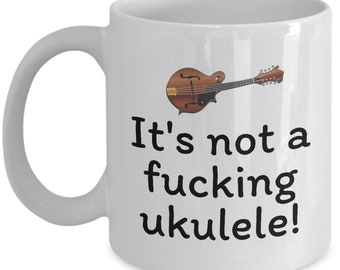 Funny Mandolin Mug - Mandolin Player Gift - Mandolinist Present - It's Not A Fucking Ukulele