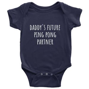 Cute Table Tennis One-piece - Ping Pong Baby Shirt - Daddy's Future Ping Pong Partner - Baby Shower Or First Birthday Gift