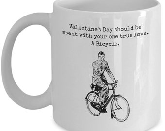 Cyclist Valentine - Cyclist Coffee Mug - Vintage Bicycle Mug - Cycling Mugs - Novelty Gift For Cyclist - One True Love
