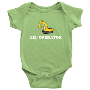 Excavator Baby One-piece - Heavy Equipment Operator - Cute Baby Bodysuit - Lil&#39; Operator - Many Sizes And Colors