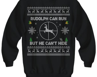 Hirsch Jäger Ugly Weihnachtspullover - Ugly Christmas Sweatshirt - Ugly Christmas Pullover - Hirsch Jäger - Rudolph Can Run