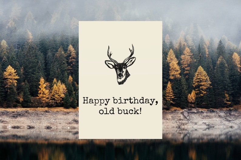 Deer Hunter Printable Birthday Card Hunting Birthday Card - Etsy