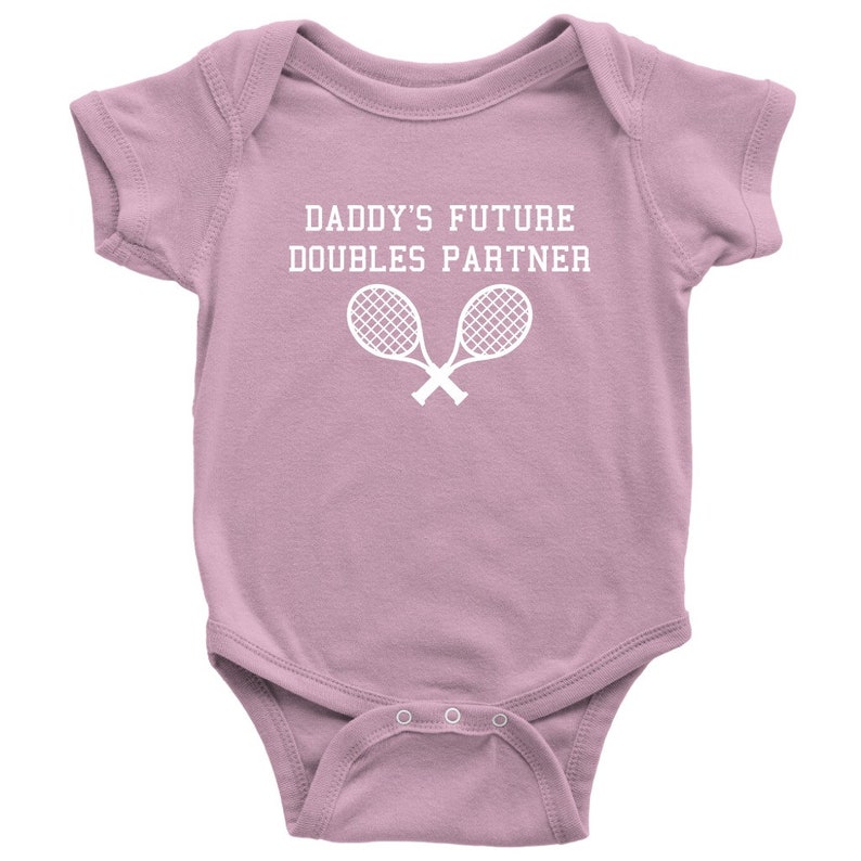 Cute Tennis Baby One-piece Tennis Baby Bodysuit Daddy's Future Doubles Partner Tennis Player Baby Gift Many Sizes And Colors image 4