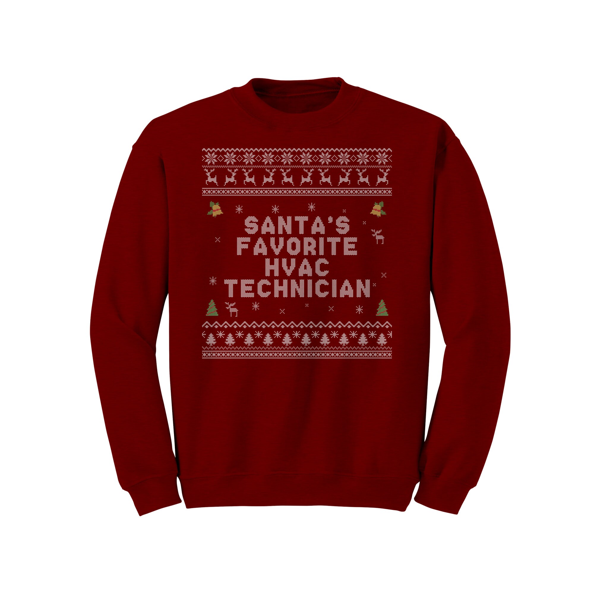 Hvac Technician Ugly Sweatshirt Ugly Christmas Sweater Hvac Tech Gift Santa s Favorite Hvac Technician Etsy