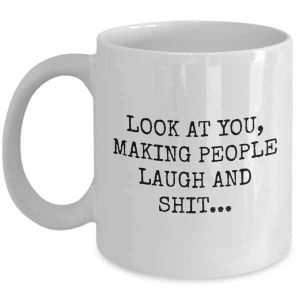 Komiker Kaffeetasse - Lustiges Geschenk für Comedian - Comedian Geschenke - Stand Up Comedian Geschenk - Zum Lachen und Scheißen
