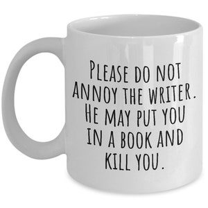 Funny Writer Mug - Novelist Gift Idea - Writing Present - Never Judge A Book By It&#39;s Movie - Do Not Annoy The Writer