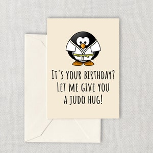 Judo Birthday Card - Printable Judo Gift Card - Digital Download Judo Card - Judoka Birthday - Let Me Give You A Judo Hug