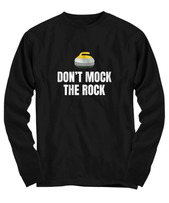 Funny Curling T-Shirt Curling Gifts Curler Present Curling Sport  Don't Mock The Rock Long Sleeve Tee - Main Image