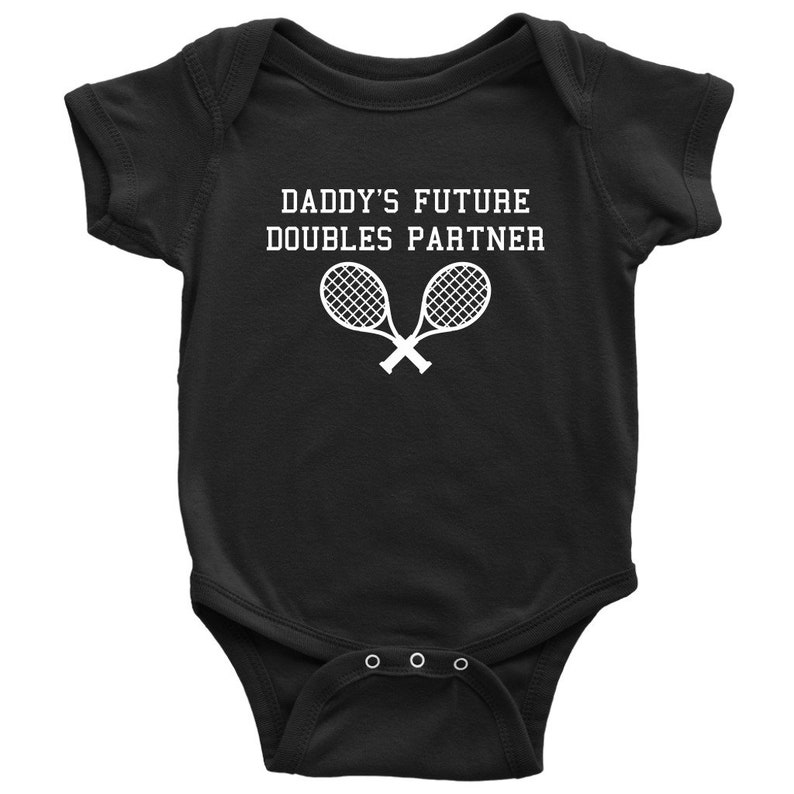 Cute Tennis Baby One-piece Tennis Baby Bodysuit Daddy's Future Doubles Partner Tennis Player Baby Gift Many Sizes And Colors image 8