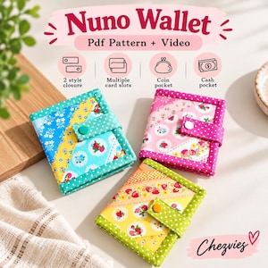 Nuno Small Bifold Wallet Sewing Pattern: Beginner-Friendly (PDF Pattern)