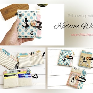 Kodomo Wallet Pdf Sewing Pattern with Video Tutorial, Fabric Wallet Pattern for Beginners with Full Templates image 3