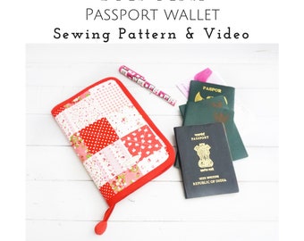 Safari Passport Holder Sewing Pattern with Templates and Video Tutorial, Passport Wallet Pattern, Travel Passport Cover Pdf Patterns