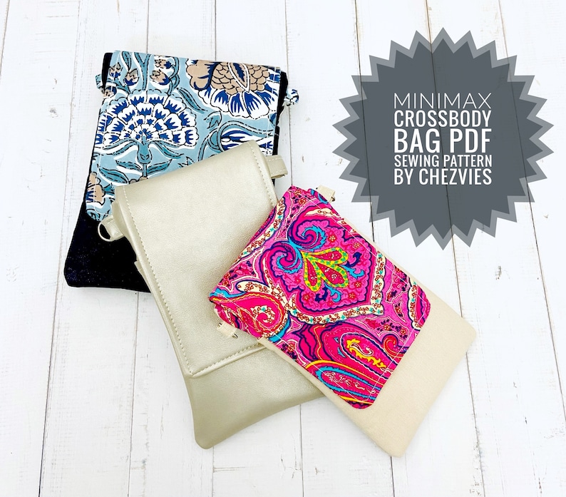 MiniMax Crossbody Phone Bag Sewing Pattern: 3 Sizes, Video Tutorial (PDF Pattern) image 4