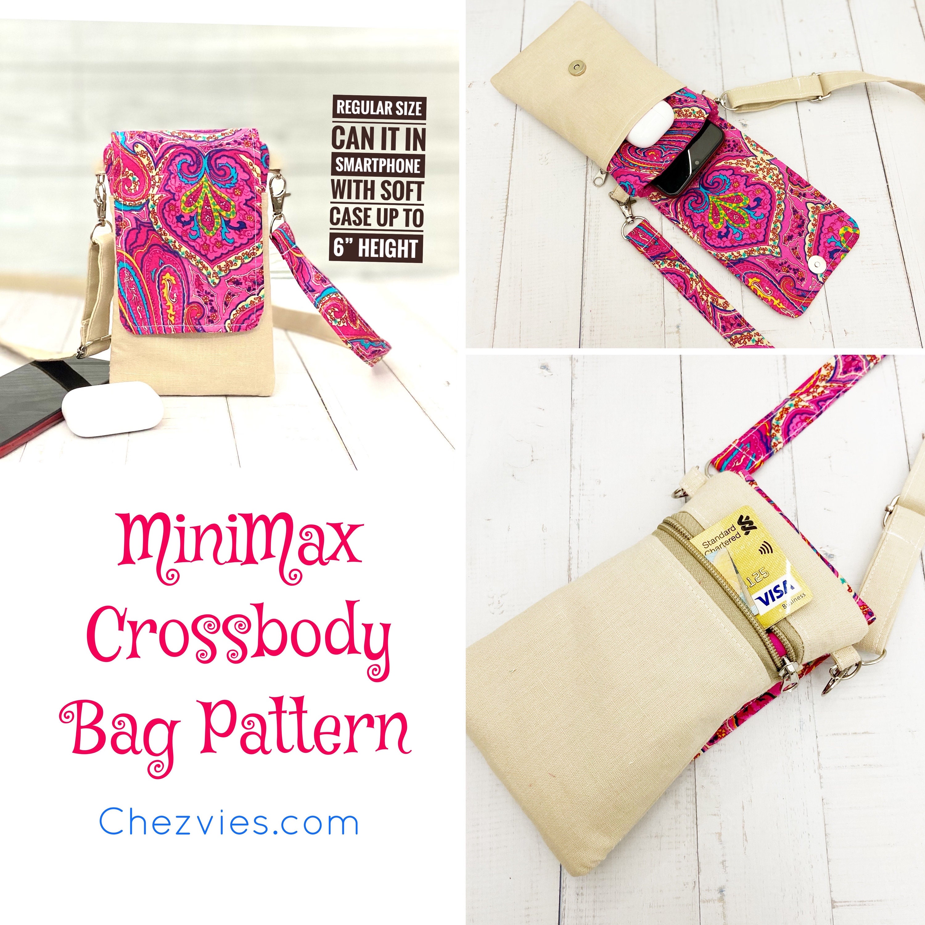 Buy Minimax Small Crossbody Phone Bag Pattern With 3 Sizes Online in