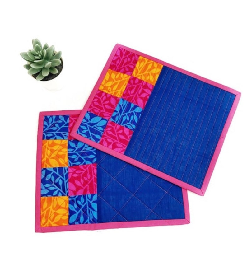 Mug Rug Sewing Pattern Scrappy Quilted Mugrug Tutorial for Etsy