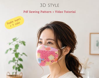 Spacious Face Mask Sewing Pattern: 3 Sizes (PDF Pattern)