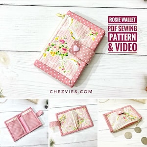 Wzór szycia: Portfel-brelok Rosie, składany uchwyt na karty (PDF)