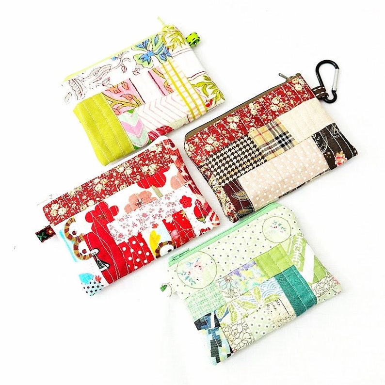 Scrappy Mini Purse Pdf Pattern, Coin Pouch Pattern with Full Templates and Video Tutorial image 7