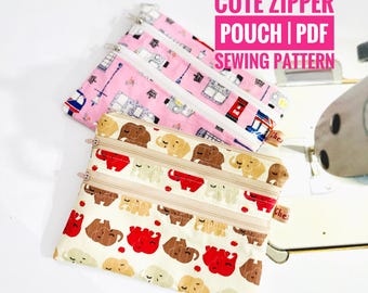Schnittmuster für Double & Triple Zipper Pouch: Easy Beginner Wallet (PDF-Muster)