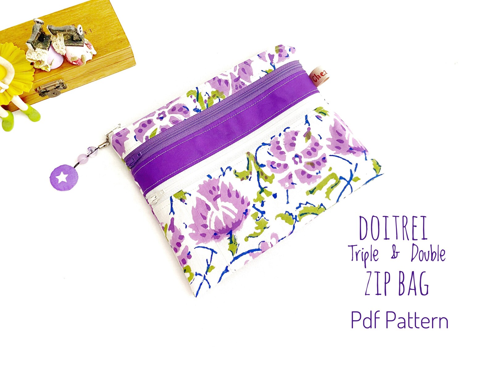 Easy Double and Triple Zipper Wallet Pdf Sewing Pattern Etsy