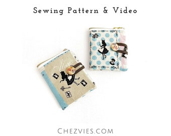 Kodomo Wallet Pdf Sewing Pattern with Video Tutorial, Fabric Wallet Pattern for Beginners with Full Templates