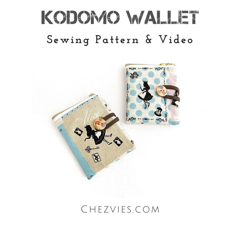 Kodomo Wallet Pdf Sewing Pattern with Video Tutorial, Fabric Wallet Pattern for Beginners with Full Templates image 1