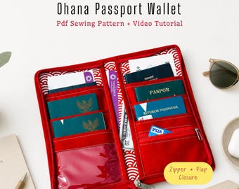 Family Passport Holder PDF Pattern: Travel Wallet with Video Tutorial