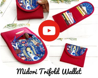 Small Wallet Sewing Pattern Digital Pdf, Trifold Wallet DIY Tutorial, Card Wallet Pattern, Multiple Card Holder, Youtube Video Tutorial