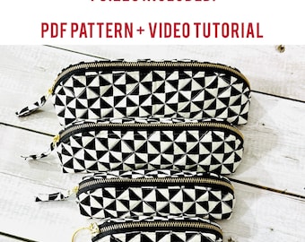 Trapeze Pouch PDF Sewing Pattern – Zipper Pouch Pattern in 4 Sizes – Cosmetic Bag, Travel Organizer, Makeup Pouch – DIY Bag Tutorial