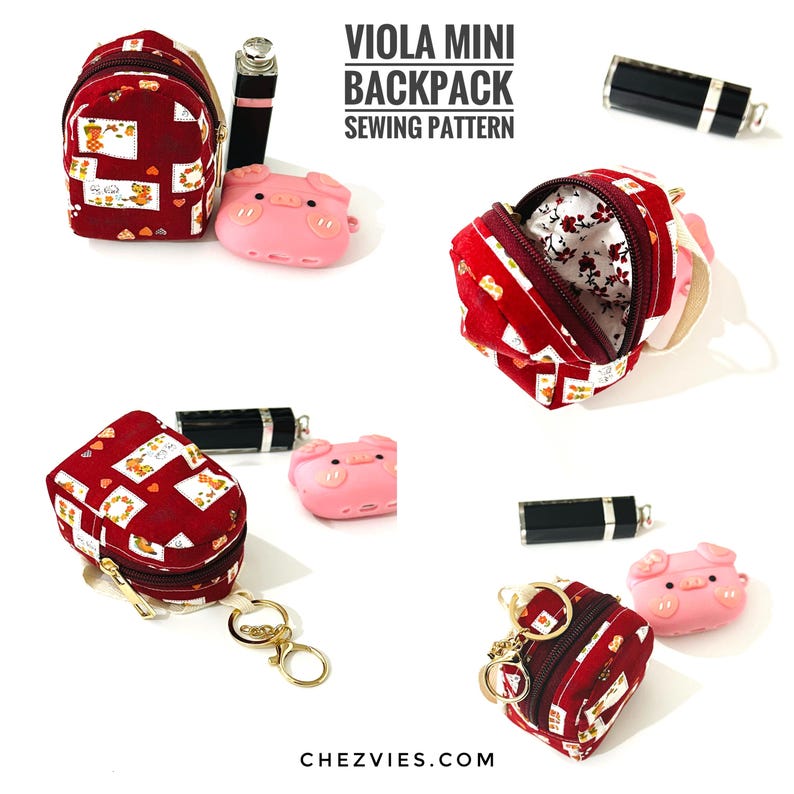 Mini Backpack Sewing Pattern, Keychain Doll Bag, Viola Design (digital ...