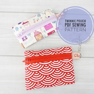 Twinnie Pouch Mini Keychain Wallet Sewing Pattern, Coin Change Purse Pattern, Small Wallet Tutorial, Full Scale Templates, Video Tutorial image 3