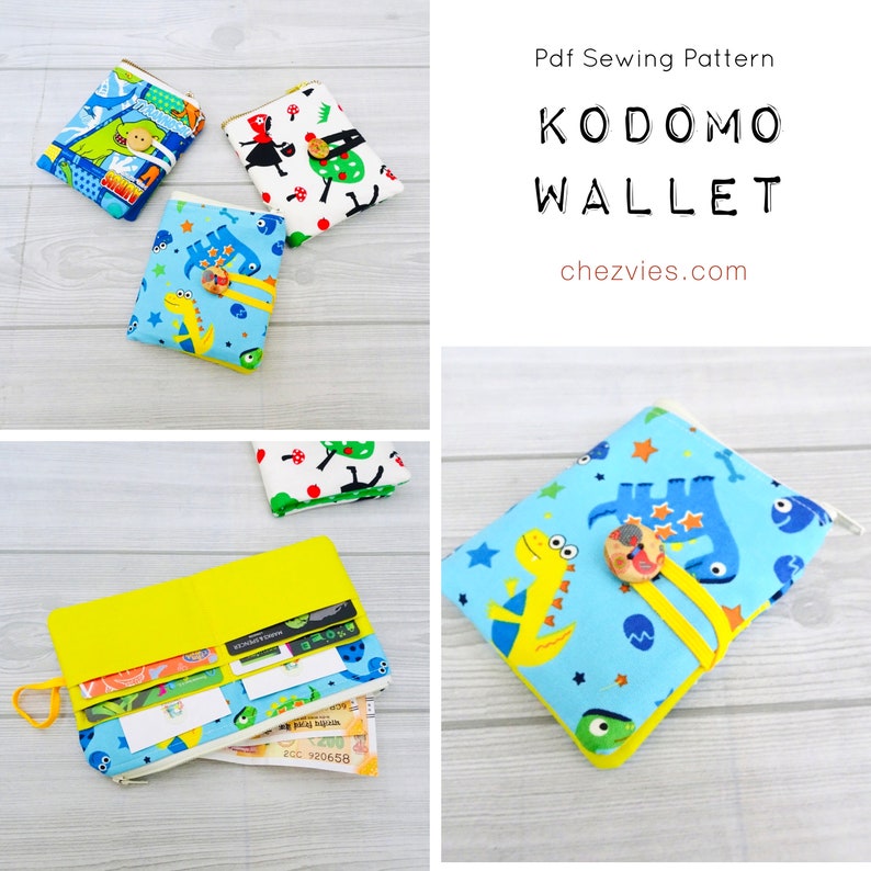 Kodomo Wallet Pdf Sewing Pattern with Video Tutorial, Fabric Wallet Pattern for Beginners with Full Templates image 5