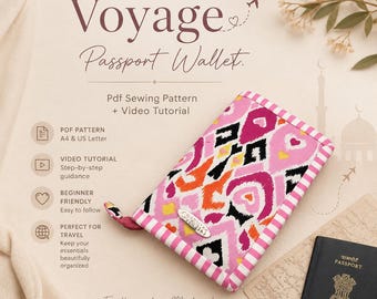 Passport Wallet PDF Sewing Pattern: Voyage Design with Video