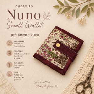 Nuno Small Bifold Wallet Sewing Pattern: Beginner-Friendly (PDF Pattern)