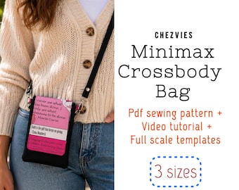 MiniMax Crossbody Phone Bag Sewing Pattern: 3 Sizes, Video Tutorial (PDF Pattern)