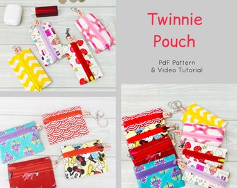 Twinnie Pouch Mini Keychain Wallet Sewing Pattern, Coin Purse Pdf Pattern, Small Wallet Tutorial, Full Scale Templates, Video Tutorial