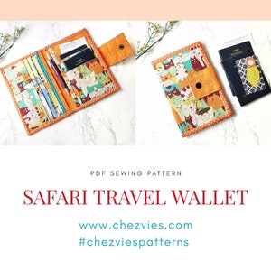 Safari Passport Holder Sewing Pattern with Templates and Video Tutorial, Passport Wallet Pattern, Travel Passport Cover Pdf Patterns image 5
