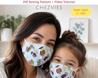 Contoured Face Mask Pattern with Filter Pocket (PDF Pattern)