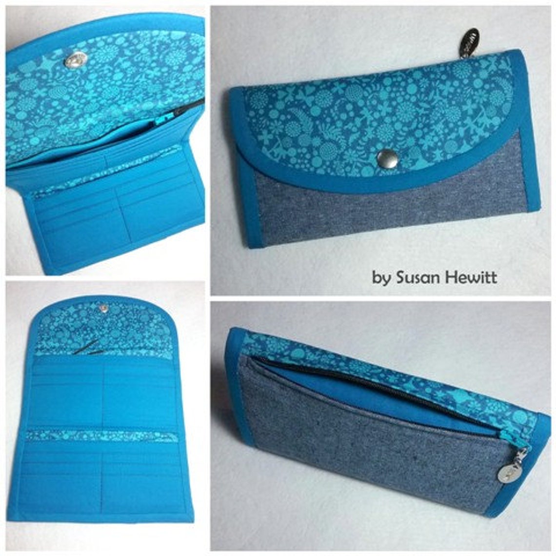 Tri Fold Wallet Pdf Sewing Pattern with Zipper Pockets and Etsy