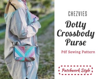 Quilt Bag Sewing Pattern: Dotty Mini Crossbody Purse (PDF Pattern)