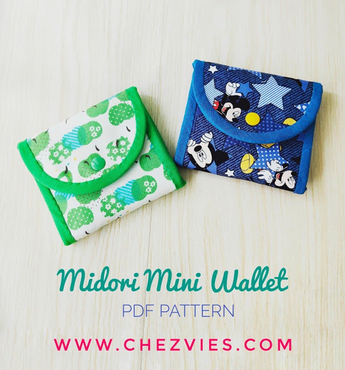 Small Tri Fold Wallet Pattern Cardholder Wallet with Zipper Etsy