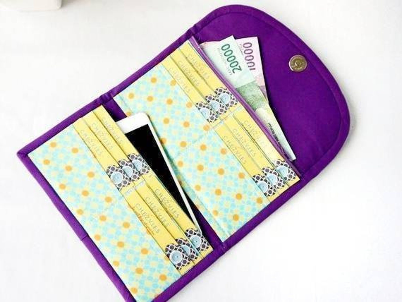 Tri Fold Wallet Pdf Sewing Pattern With Zipper Pockets and Etsy