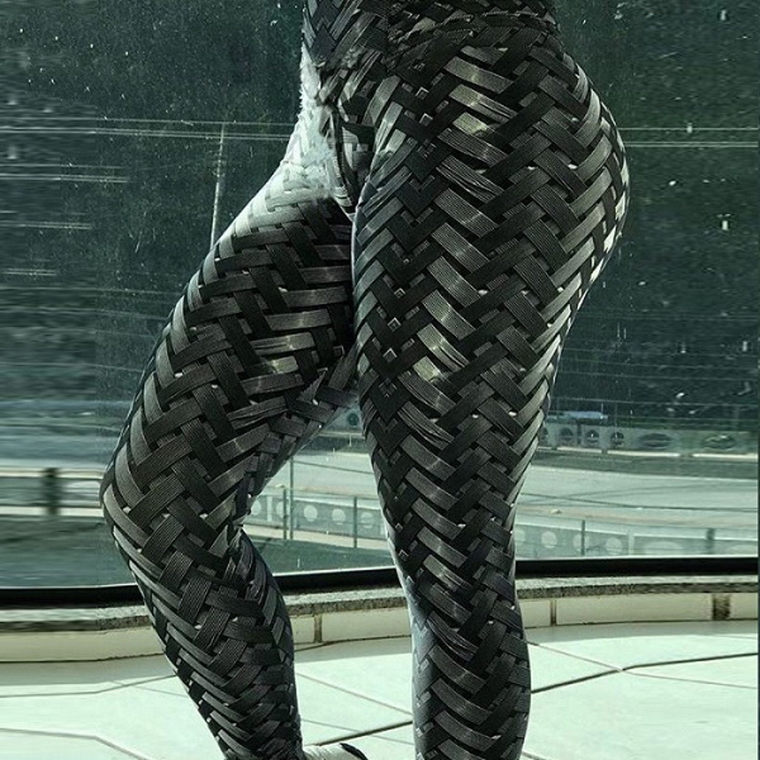 Leggins GYM efecto cromado metálico