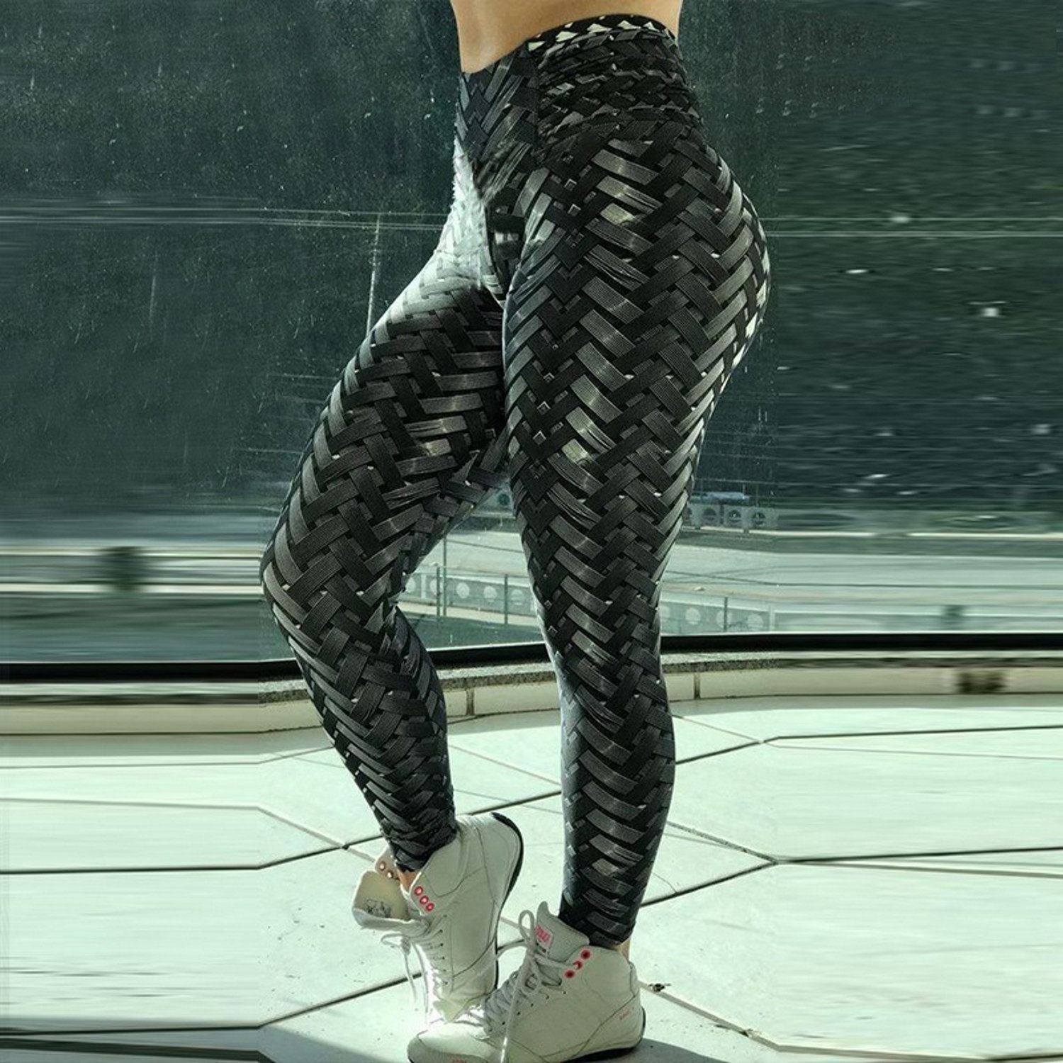 Leggins GYM efecto cromado metálico
