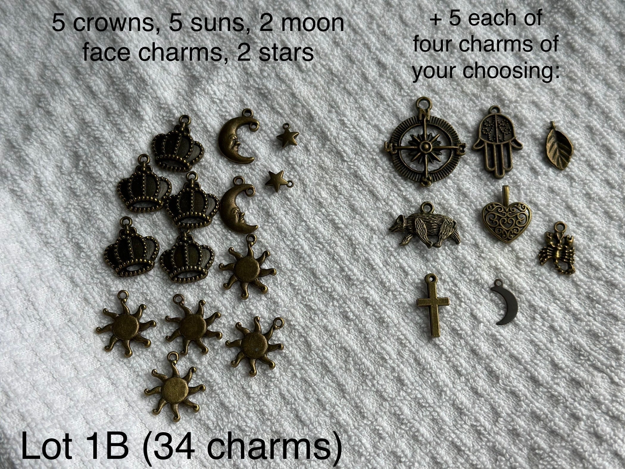 Bulk 100 Assorted Antique Gold Charms, Mixed Charms Jewelry Charms DIY  Bracelet Supply 