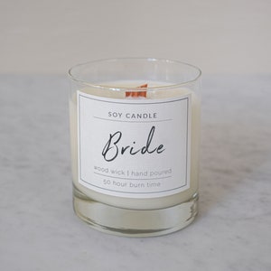 Bride, Warm Scents, Soy Wax, Wooden Wick Candle, Gift-wrapped