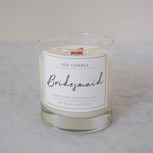 Bridesmaid, Warm Scents, Soy Wax, Wooden Wick Candle, Gift-wrapped