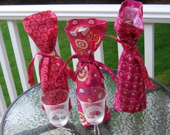 Reusable Wine Gift Bag Set of 3, Washable Beverage Bags